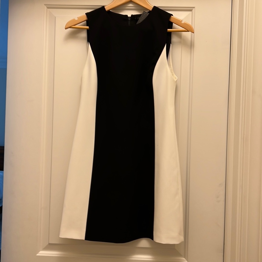 Alice and Olivia Colorblock black and white dress